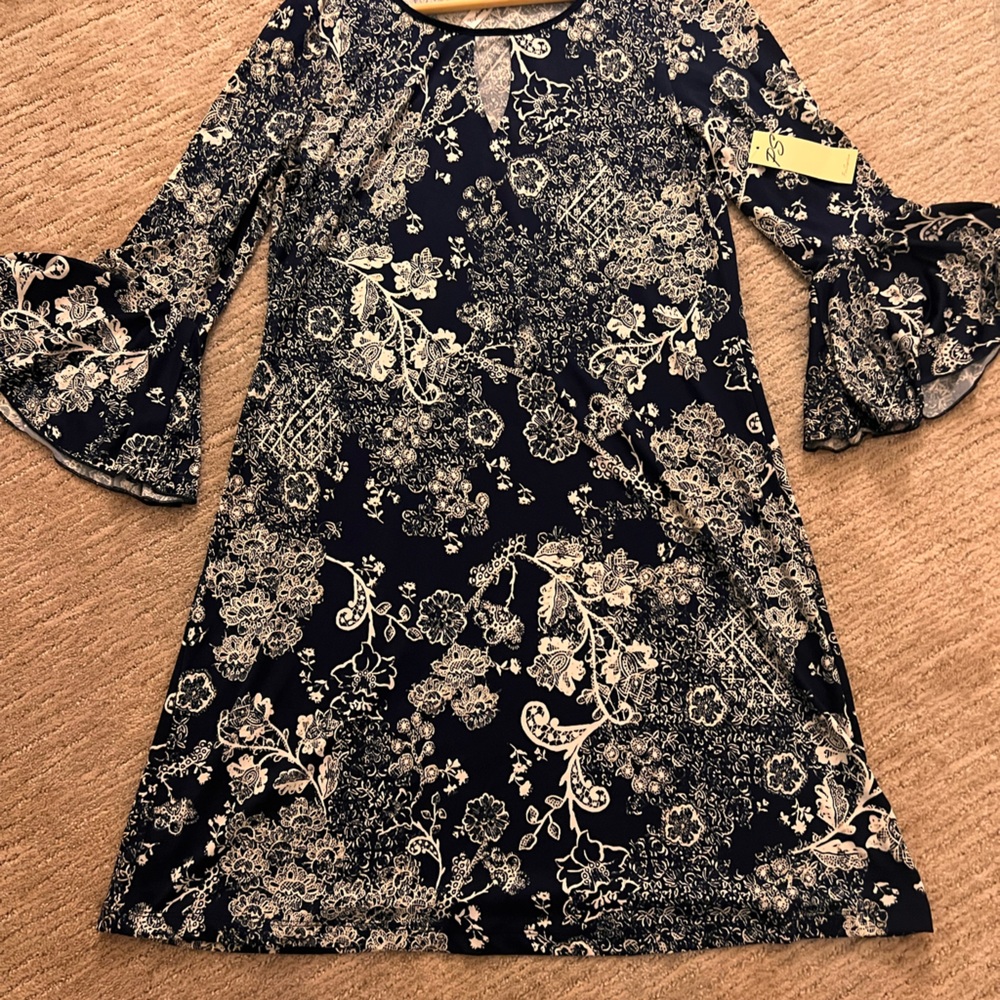 Blue & white Paisley dress
